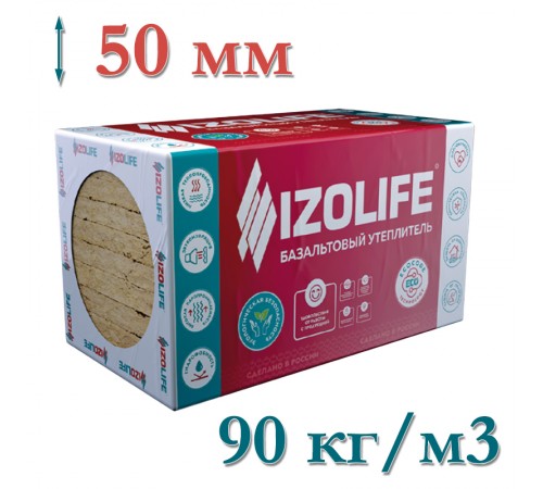 Утеплитель для вентилируемого фасада IZOLIFE ВЕНТ ОПТИМА 50мм (4,32) плотность 90 кг/м3