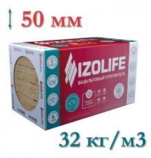 Утеплитель для нижнего слоя вентилируемого фасада IZOLIFE ВЕНТ НЛ 50мм (5,76м2) плотность 32кг/м3