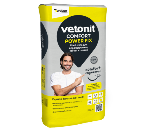 Белый клей-гель для мозаики, керамогранита, плитки и камня Vetonit COMFORT SUPER  FIX 20 кг