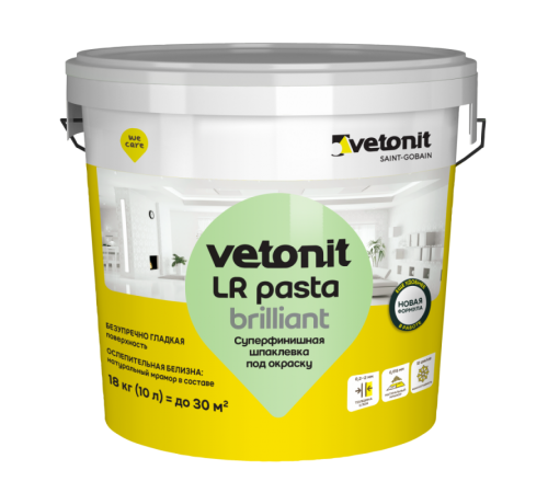 Суперфинишная шпаклевка Vetonit LR Pasta Brilliant (под окраску и обои; 18 кг)