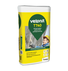 Штукатурка цементная универсальная vetonit TT40 25 кг