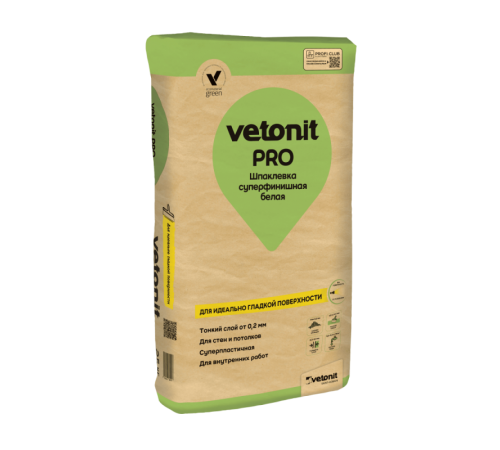 Шпаклевка белая суперфинишная Vetonit PRO 25 кг