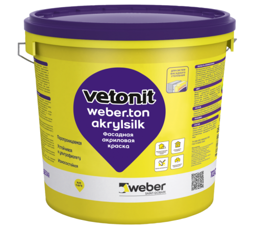 ФАСАДНАЯ АКРИЛОВАЯ КРАСКА WEBER.TON AKRYLSILK  25КГ