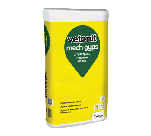 Штукатурка гипсовая белая vetonit mech gyps 30 кг
