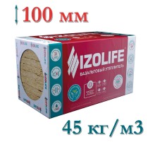 Утеплитель для нижнего слоя вентилируемого фасада IZOLIFE ВЕНТ СТЕНА 100мм (4.32м2) плотность 45кг/м3