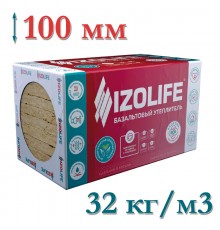 Утеплитель для нижнего слоя вентилируемого фасада IZOLIFE ВЕНТ НЛ 100мм (2,88м2) плотность 32кг/м3