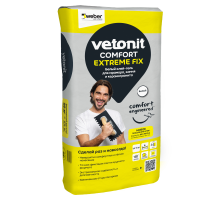 Белый клей-гель для мрамора, камня и керамогранита vetonit comfort extreme fix 20 кг