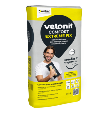 Белый клей-гель для мрамора, камня и керамогранита vetonit comfort extreme fix 20 кг