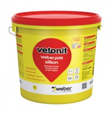 Силиконовая декоративная фасадная штукатурка Weber.Pas Silicon шуба 1.5 мм (25кг)