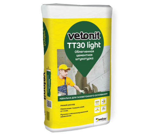 Штукатурка цементная облегченная VETONIT TT30 light 25 кг