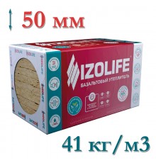 Утеплитель для нижнего слоя вентилируемого фасада IZOLIFE ВЕНТ Н  ПРОФ 50мм (5,76м2) плотность 41кг/м3